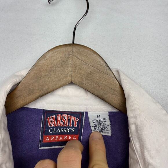 vintage Kansas State Rugby Shirt Men's Medium Purple Faded Spellout Logo 90s - Picture 4 of 10